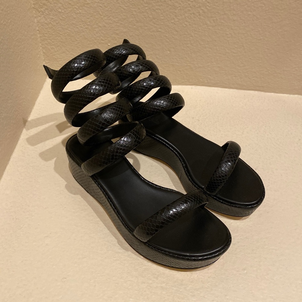 Cult Gaia Platform Wrap Sandals